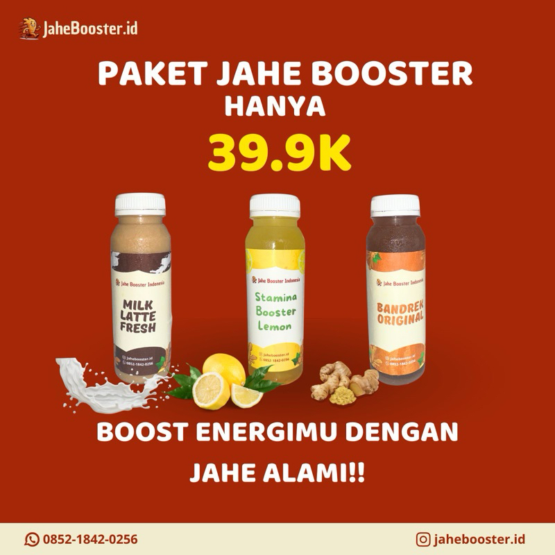 

JAHE BOOSTER BANDREK/WEDANG JAHE JAHE SUSU JAHE MERAH JAHE LEMON