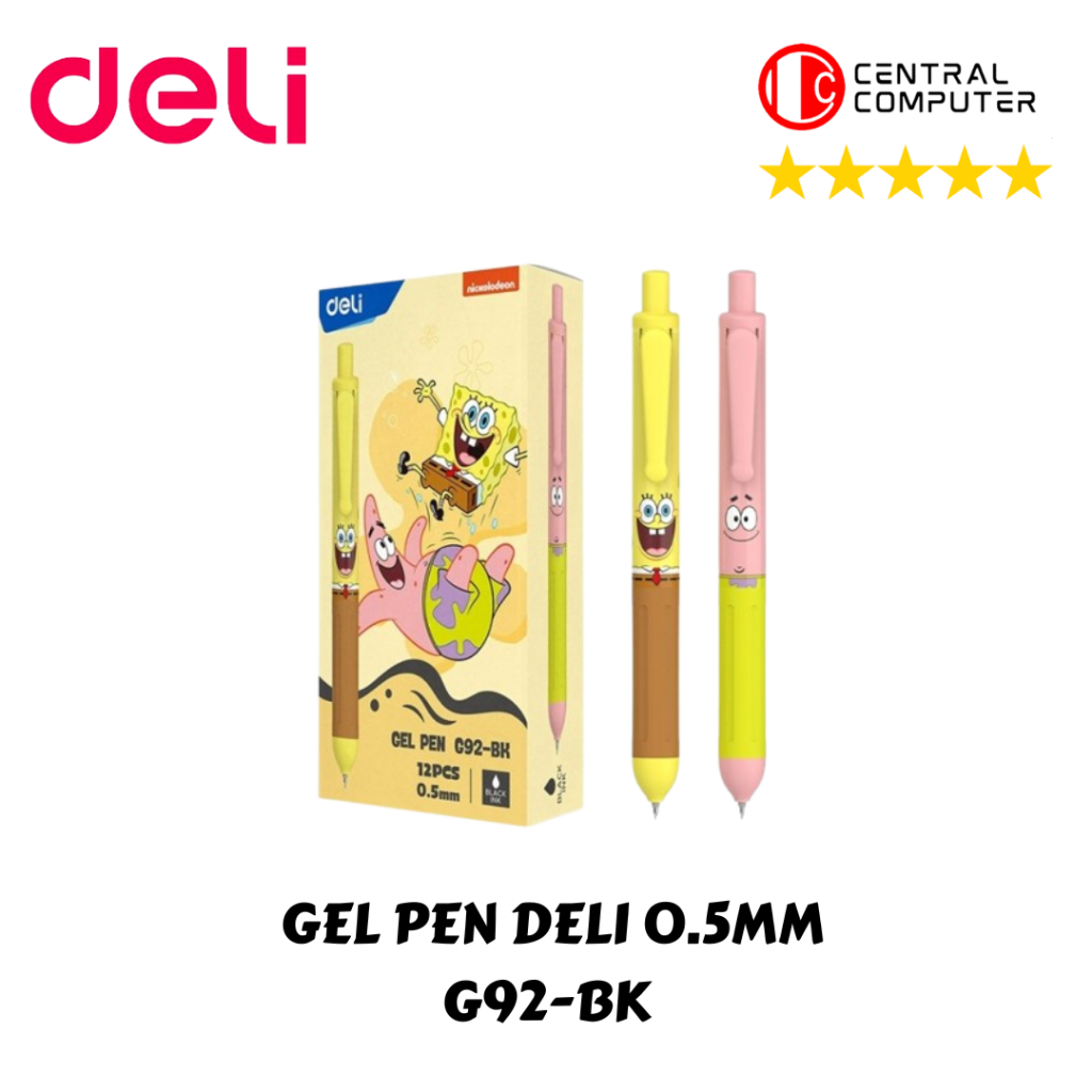 

BALLPOINT GEL PEN PENA PULPEN DELI G92 0.5 MM SPONGEBOB