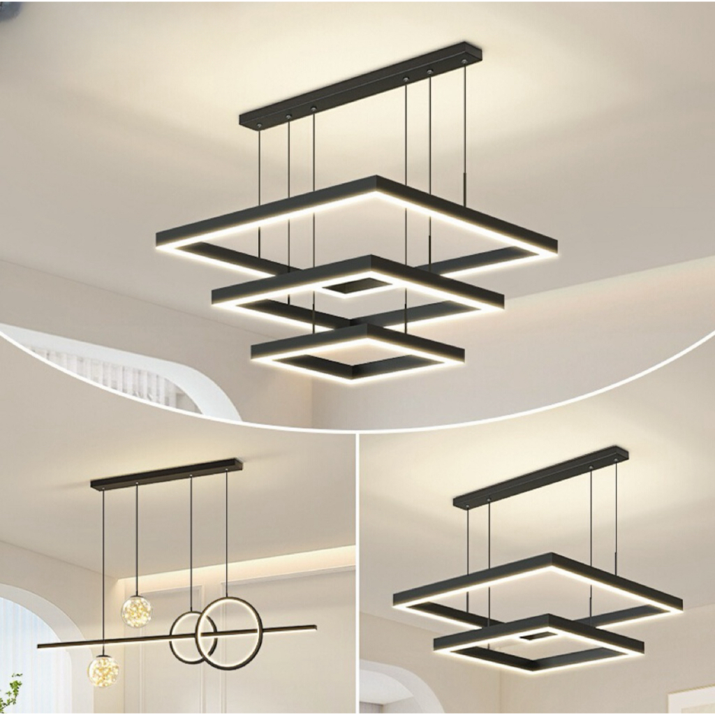 Lampu Gantung Minimalis Modern LED 3 Warna Lampu Gantung Ruang Makan Lampu Gantung Ruang Tamu Lampu 