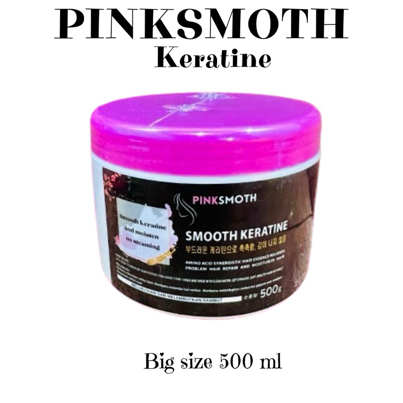 BPOM Pinksmoth Keratine 500 gram Pelurus Rambut Meluruskan Keriting Ikal Bergelombang Tanpa Catok Ke