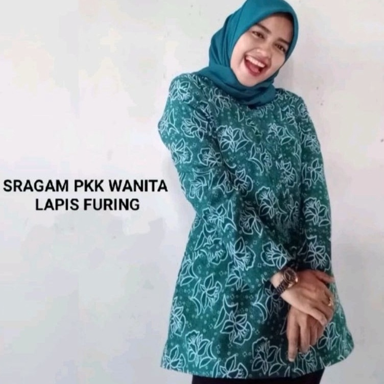 KODE J26S BAJU PKK NASIONAL WANITA TERBARU WARNA HIJAU TOSCA RESMI BAHAN BABYTOUCH FULL FURING