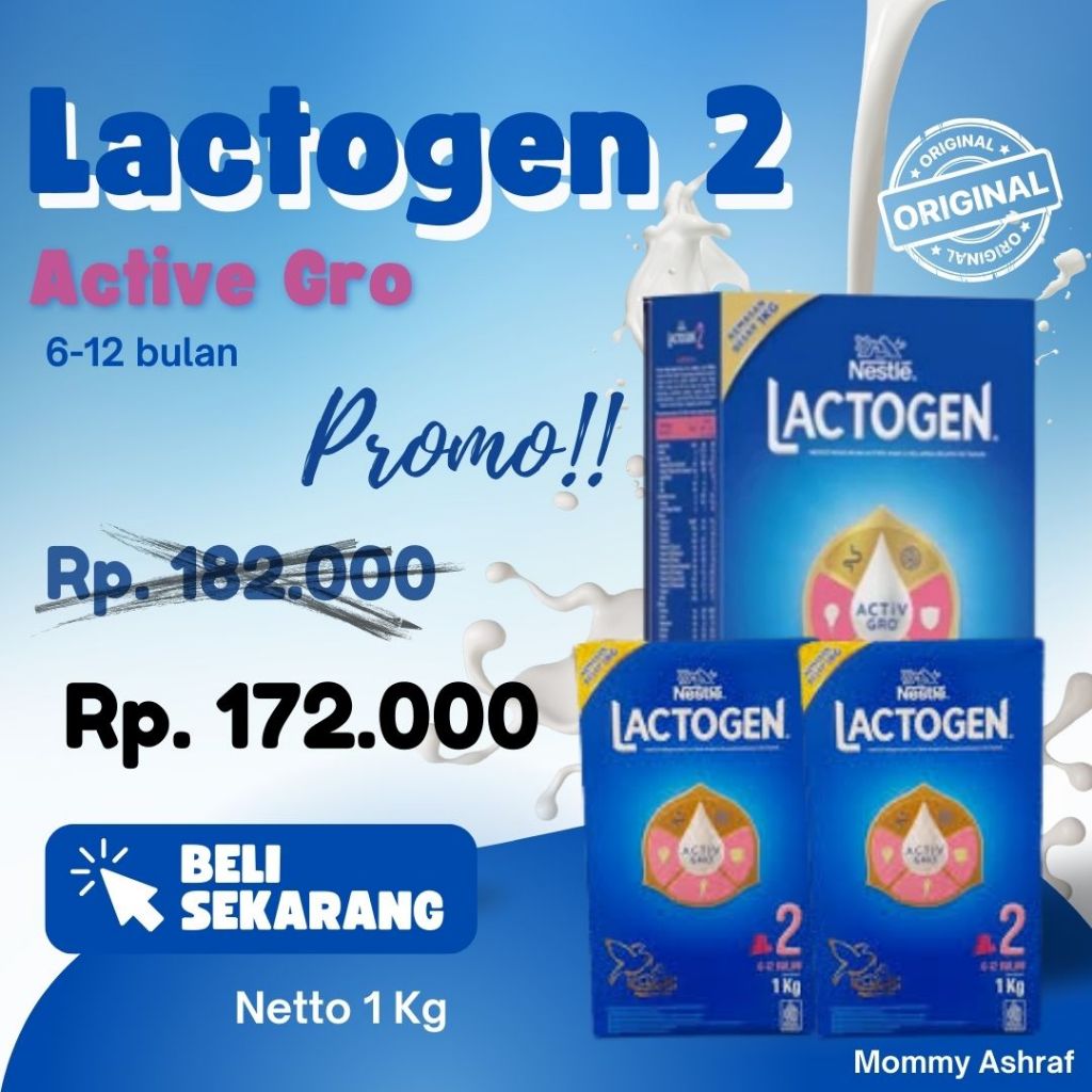 

Nestle LACTOGEN 2 Active Gro untuk 6-12 bulan 1 Kg