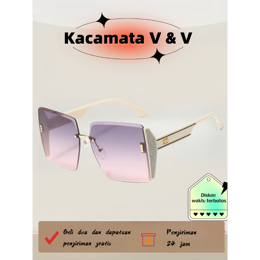 Kacamata hitam wanita pelindung sinar UV COD kacamata hitam keren cantik murah penjualan langsung da