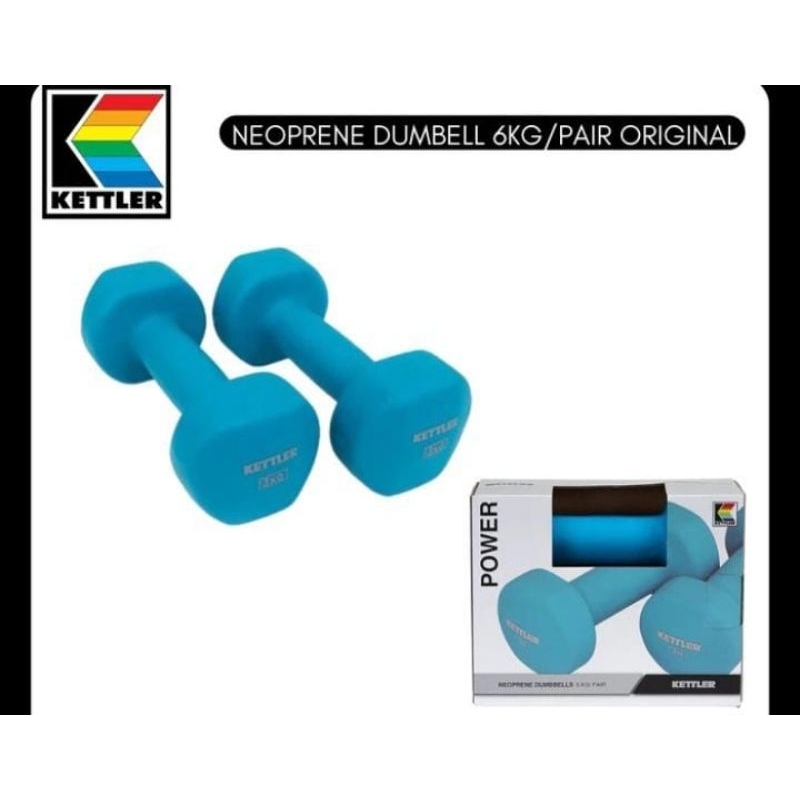NEOPRENE DUMBBELLS 6KG/PAIR / DUMBEL KETTLER / BARBEL KETTLER 3KG