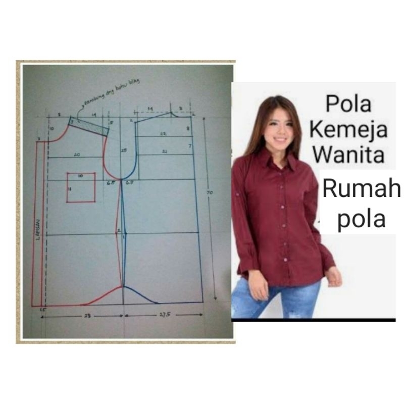 pola kemeja wanita