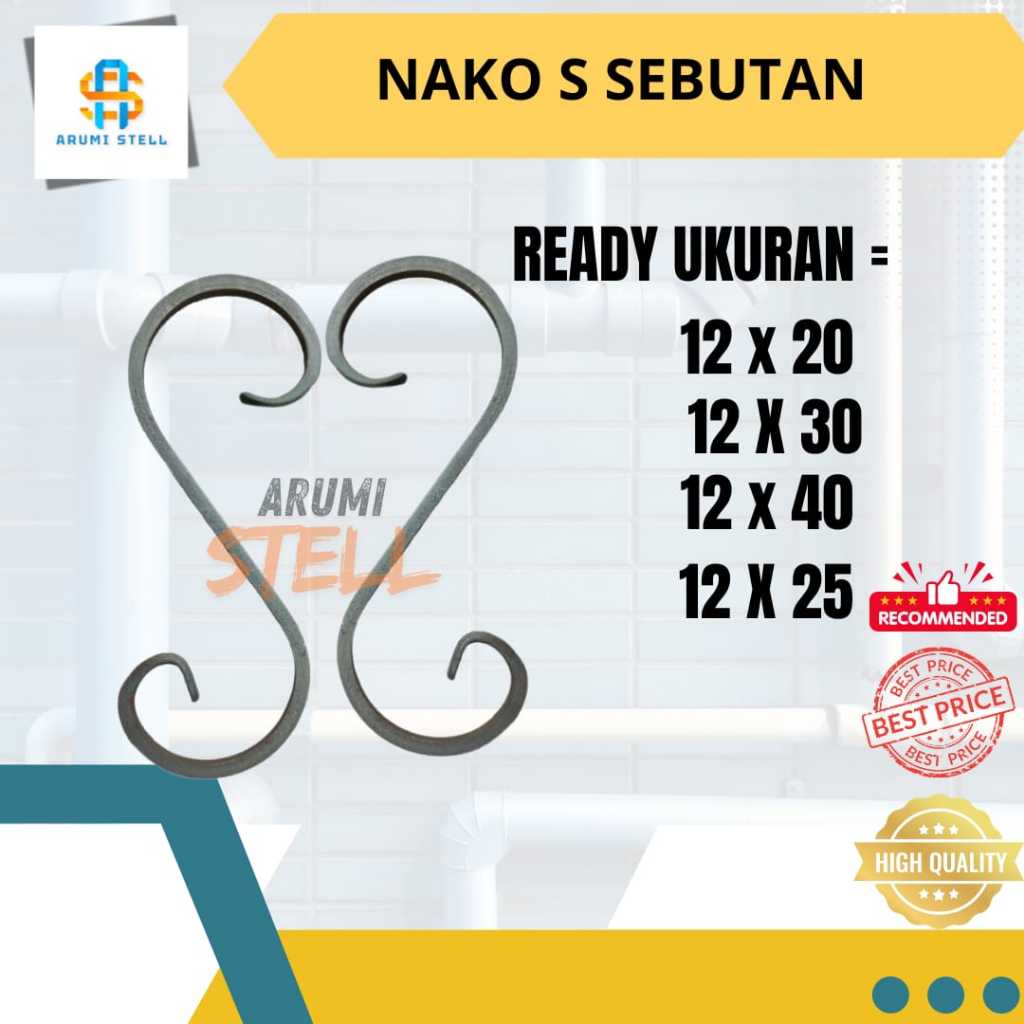 Ornamen Besi Nako S/ Besi Tempa/ Aksesoris Pagar