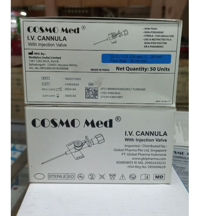 Cosmo med iv pakai sayap no.22 box