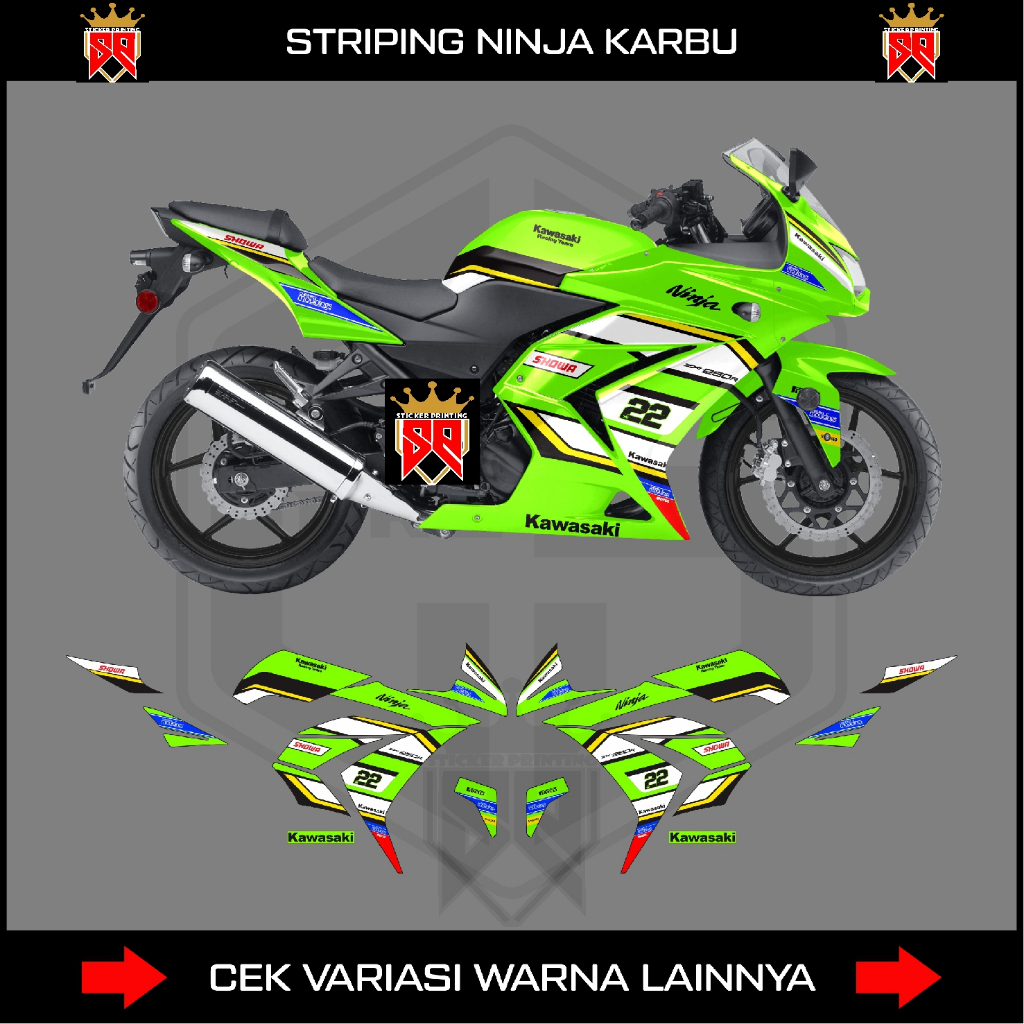 STRIPING NINJA 250 KARBURATOR / DECAL STICKER KAWASAKI NINJA KARBU 250 R
