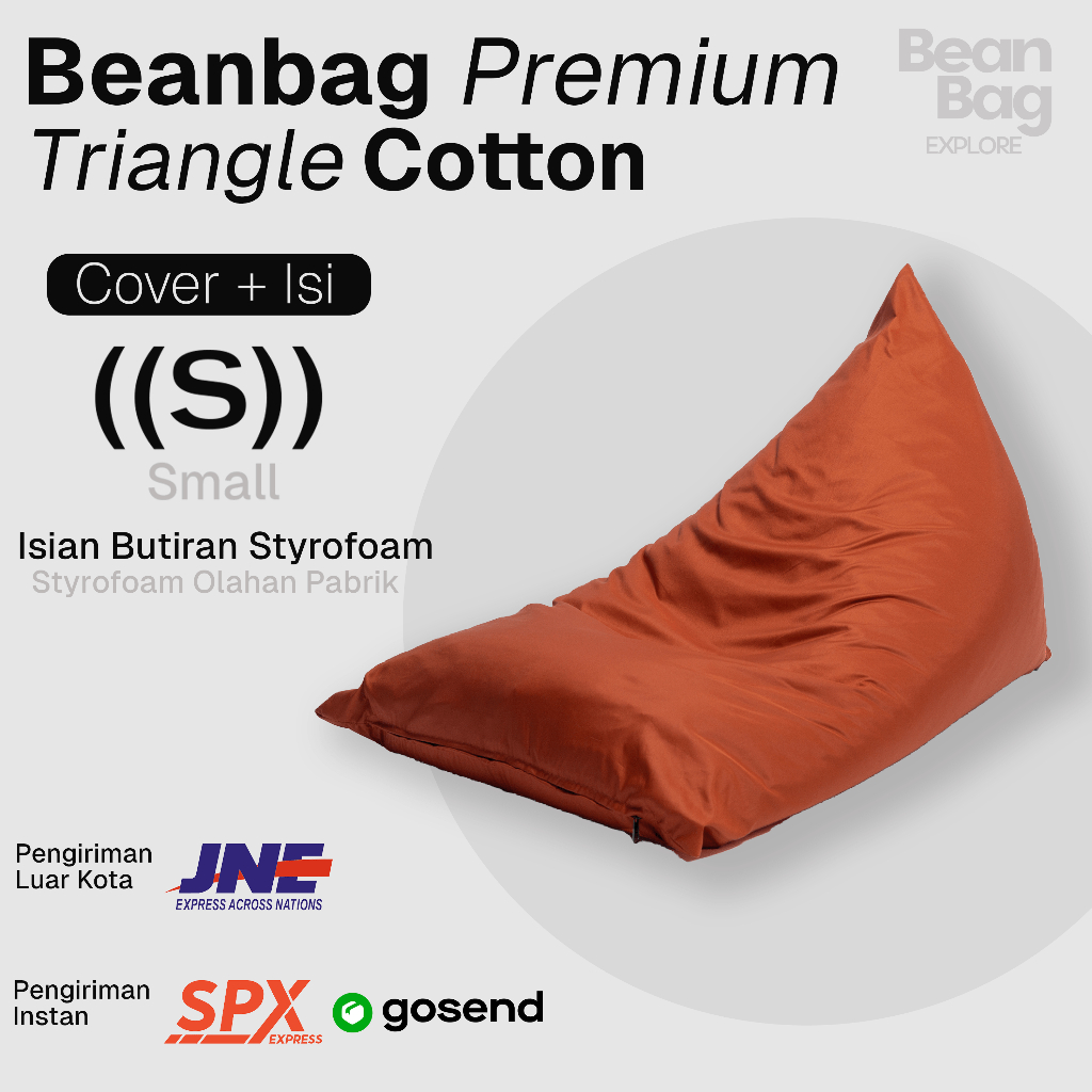 BEAN BAG EXPLORE | BEAN BAG KATUN PLUS ISI - BEAN BAG SMALL DEWASA - BEANBAG- KURSI MILENIAL - KURSI