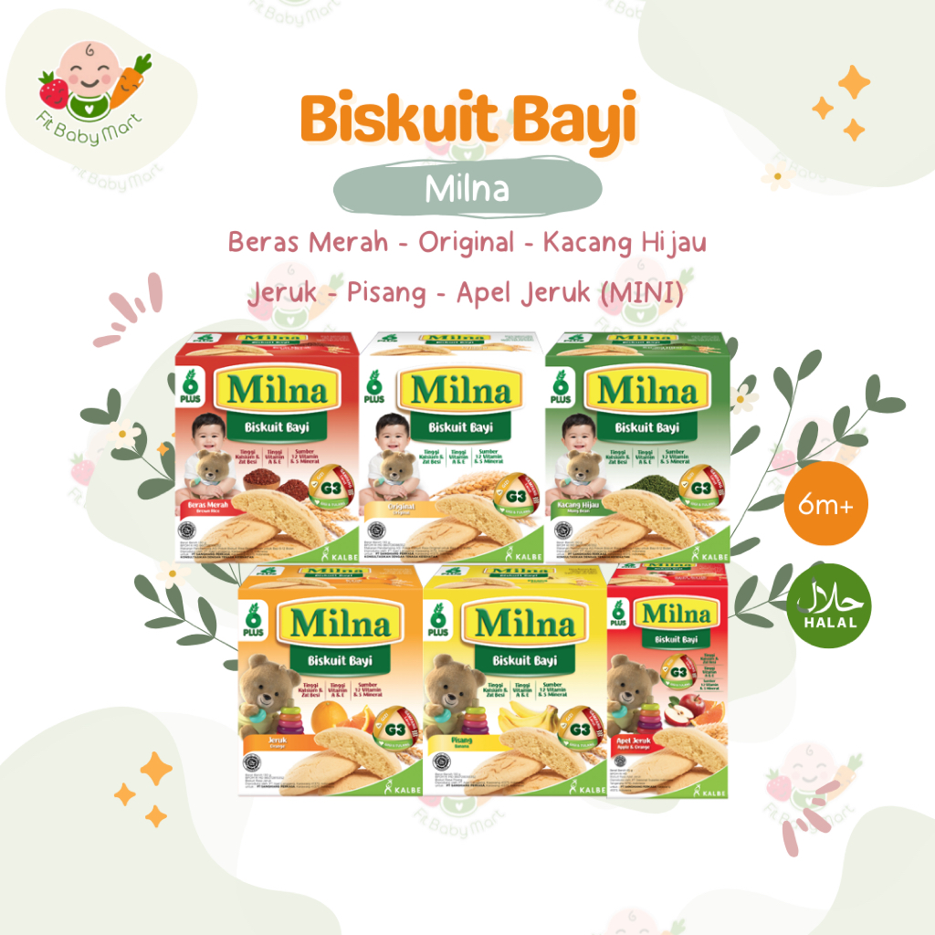 MILNA - BISKUIT BAYI 6+ | Cemilan Snack Biskuit Anak Bayi MPASI Sehat