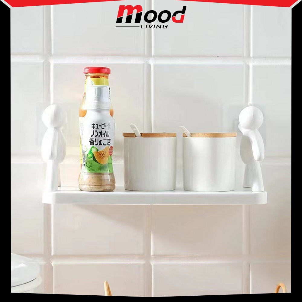 Rak Dapur Tempel Susun Minimalis Ambalan Dinding / Rak Gantung Hiasan Dinding Tanpa Paku Mood Living