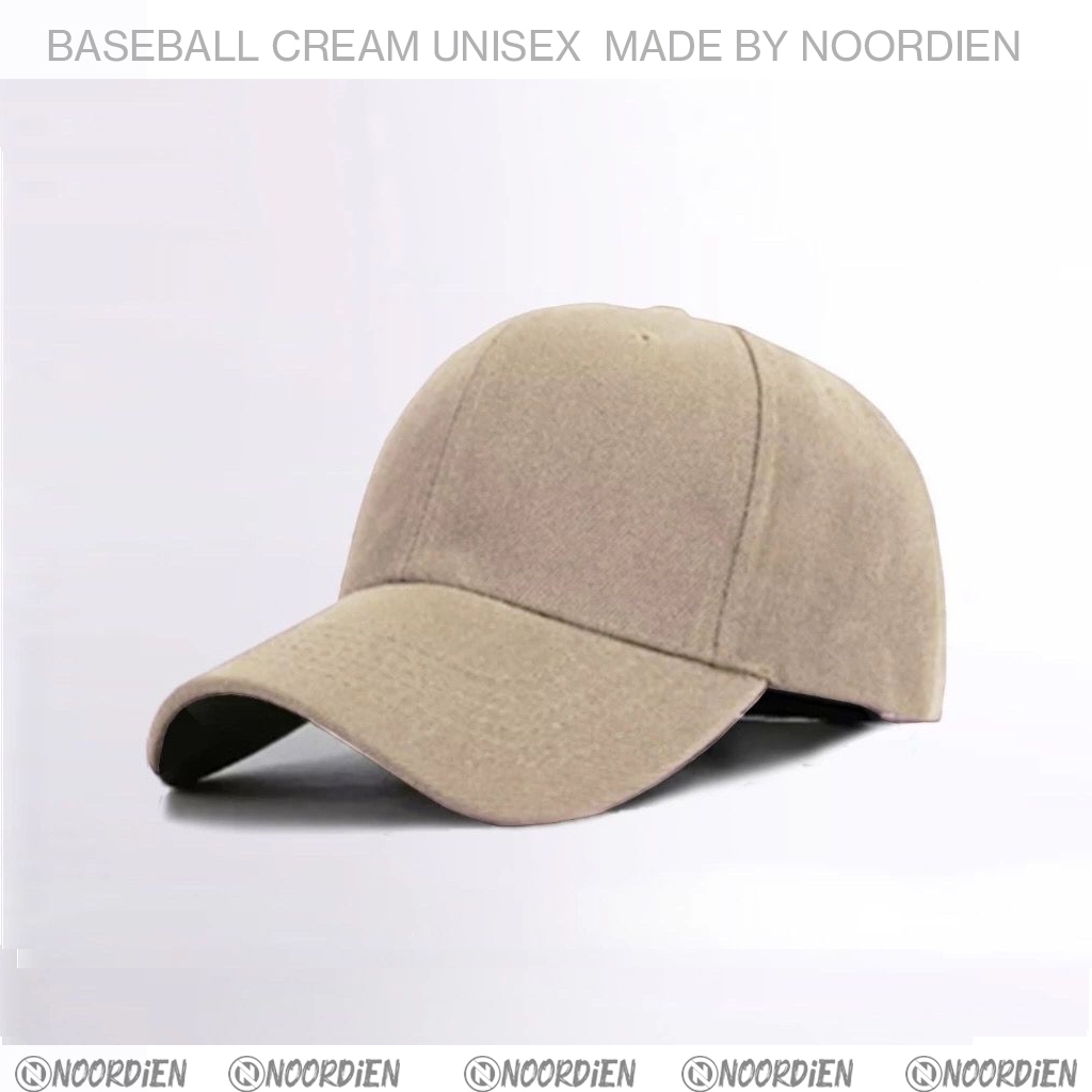 NOORDIEN-Topi Baseball Polos cream Pria & Wanita