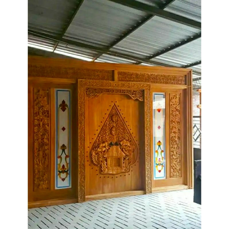 Pintu Gebyok Minimalis Ukiran Wayang, Pintu Gebyok Minimalis Antique