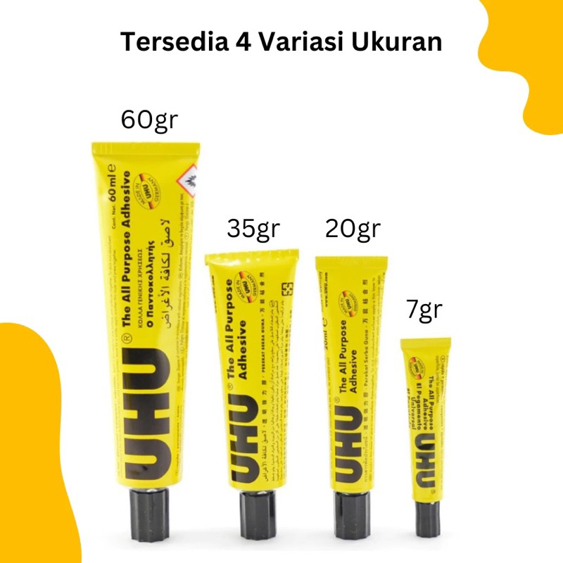 

Lem UHU Cair 7ml/ Lem Cair Serba Guna/ 1 Pack Isi 10Pcs