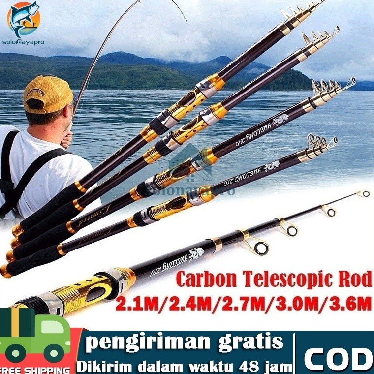 Sangat Nyaman Joran Pancing Carbon Fiber Sea Fishing Rod 21M36M7 Tongkat Stik Pancing 36Meter Stick 
