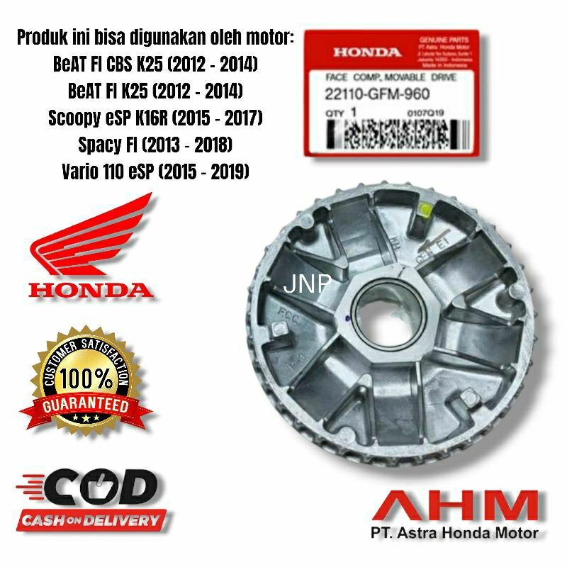 22110-GFM-960 Rumah Roller Vario 110 CW Techno Karbu Beat Scoopy Vario fi 2012-2014 Stater Kasar ORI