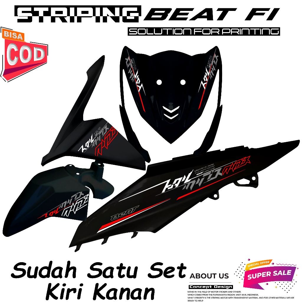 STRIPING TRANSPARAN BEAT FI , CUSTOM STRIPING VARIASI TRANSPARAN BEAT FI