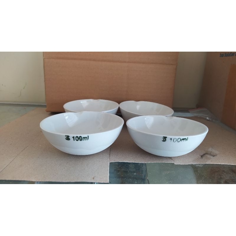 Cawan Porselin 100 ml_ CAWAN PORSELEN_ CAWAN PENGUAP_ Evaporating Dish, Porcelain