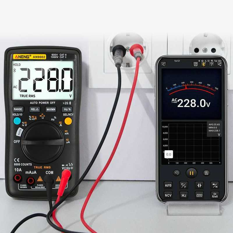 COD ANENG Digital Bluetooth Multimeter Voltage Tester - AN9002 / multimeter bluetooth handphone