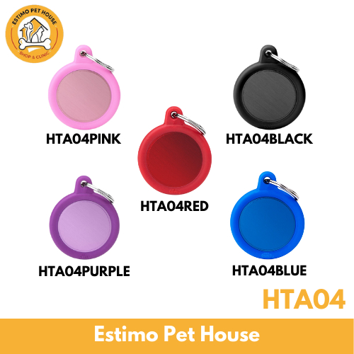 

MY FAMILY ID Tag Custom Anjing Kucing - Circle Aluminium Rubber