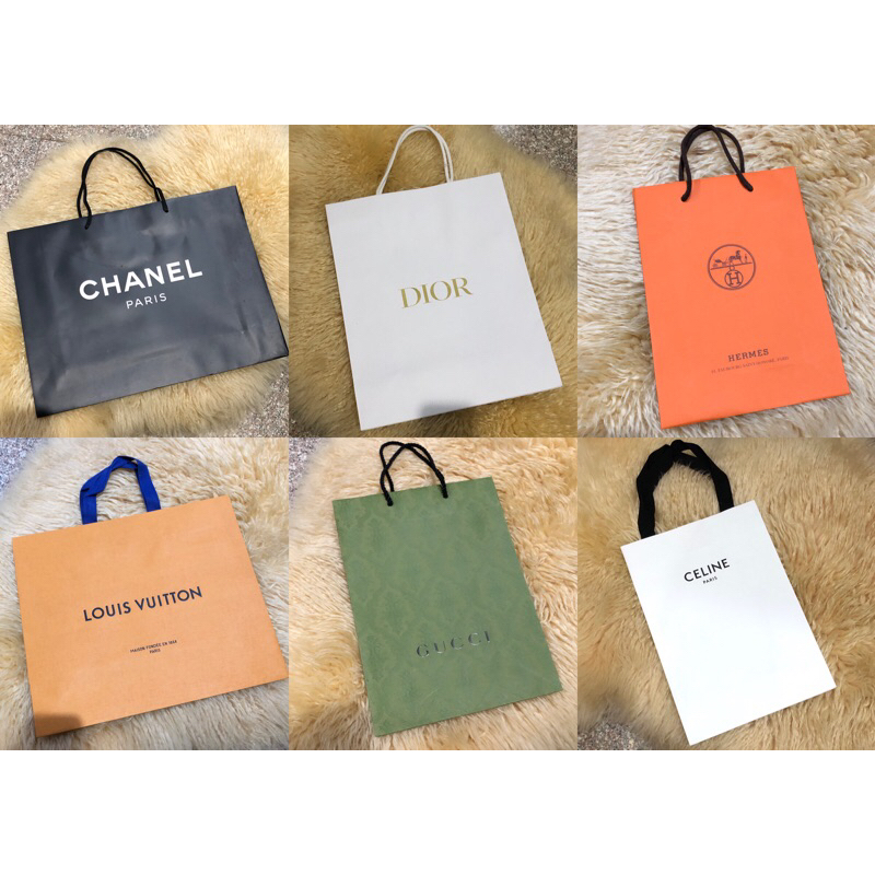 

Paper Bag Branded Authentic Hermes, Chanel, Dior, Louis Vuitton LV, Gucci, Celine Kotak Kado Gift Bag