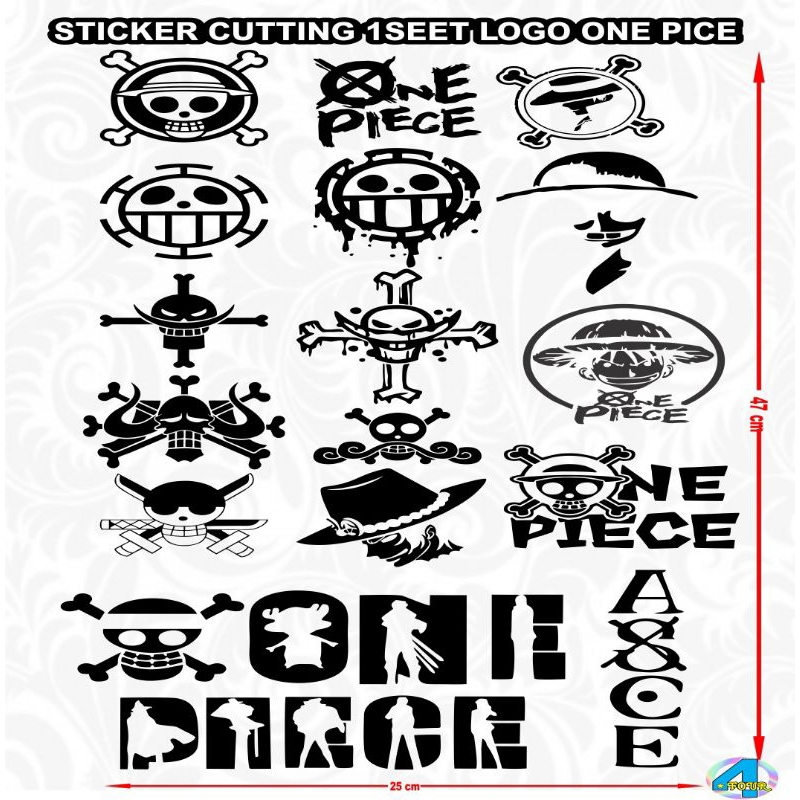 

1set CUTTING STICKER macam-macam logo one piece