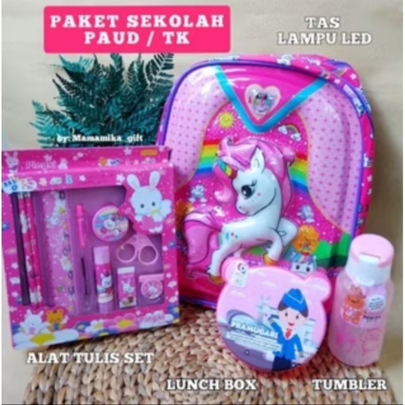 

KADO PAKET SEKOLAH ANAK TK UNICORN/TAS ANAK PEREMPUAN TK