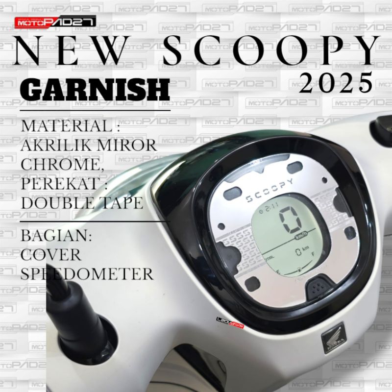 Motopad27 Garnish cover Spidometer motor New Scoopy 2025 aksesoris speedometer Honda New Scoopy 2025