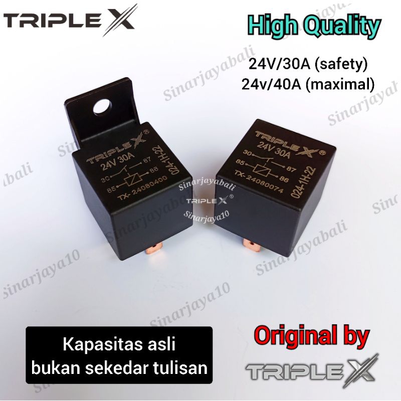 relay 24 volt rellay 24v 30a 4kaki rilay 4 kaki truk bis truck bus 4p 4 p reli 24vdc original triple
