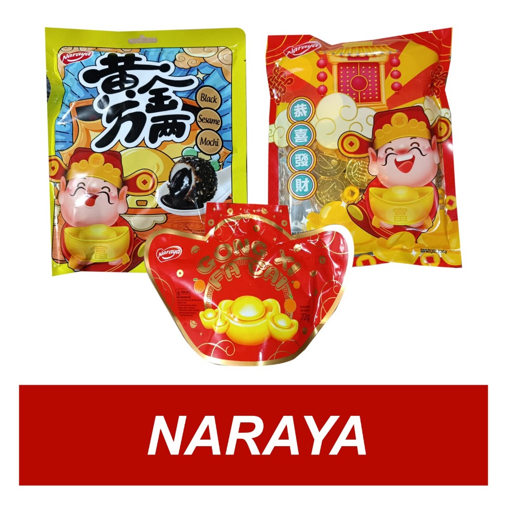 

Naraya Orange Candy/ Gold Coin Choco/ Black Sesame Mochi Exp Maret 2026 PROMO HALAL