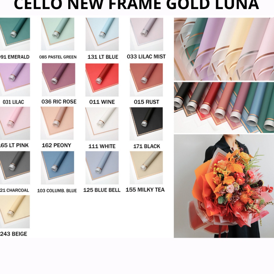 

Kualitas Bagus Pack Cellophane Kertas Buket New Frame luna Flower Wrapping