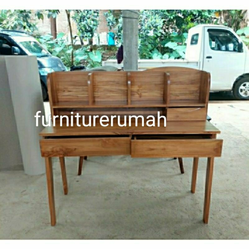 meja belajar minimalis kayu jati, meja kerja kayu jati, meja kantor kayu jati
