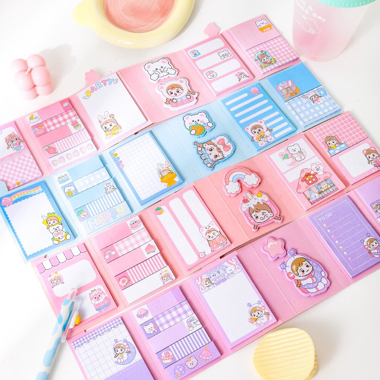 

Buruan Pesan Sticky Notes Japanese Karakter super Cute 1 set Pembatas Buku super cute