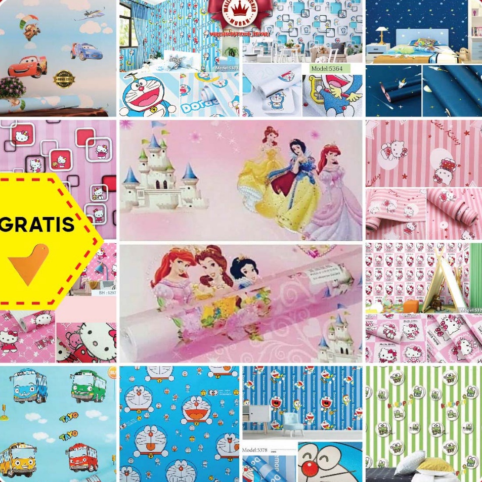 Super Surprise  WALLPAPER DINDING KAMAR TIDUR ANAK CEWEK 45CM X 1 M  9M  8M WALPAPER DINDING ANAK WA