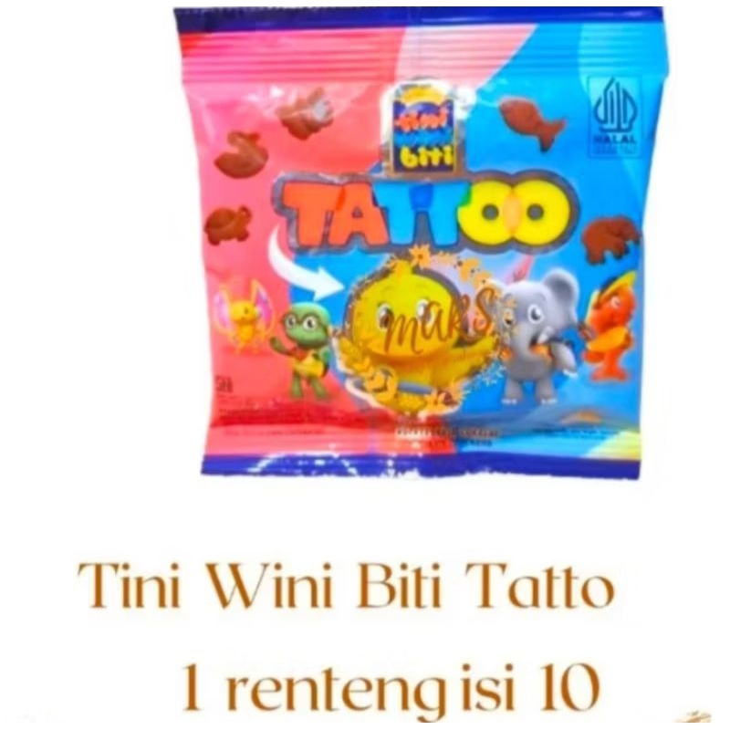 

Tini wini biti Tatto 1 renceng @10 pcs biskuit mini coklat