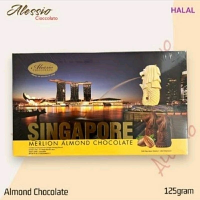 Forcysn Coklat Almond Merlion Singapore 125 Gram