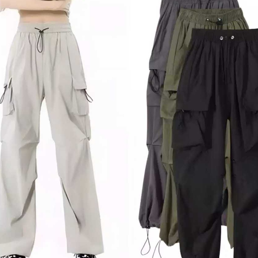 Hot Celana Cargo Pants Wanita Hhwaiat Loose Korean Style Jumbo  Celana Wanita