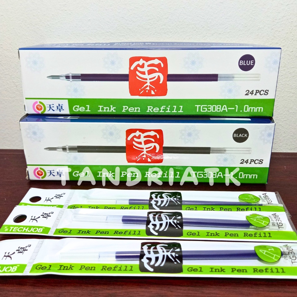 

KODE U3I 1 Pak Isi 24 Pcs Refill Isi Ulang Pulpen Tizo TG 34 1 mm Refil Gel Pen Liner Tinta Hitam Biru