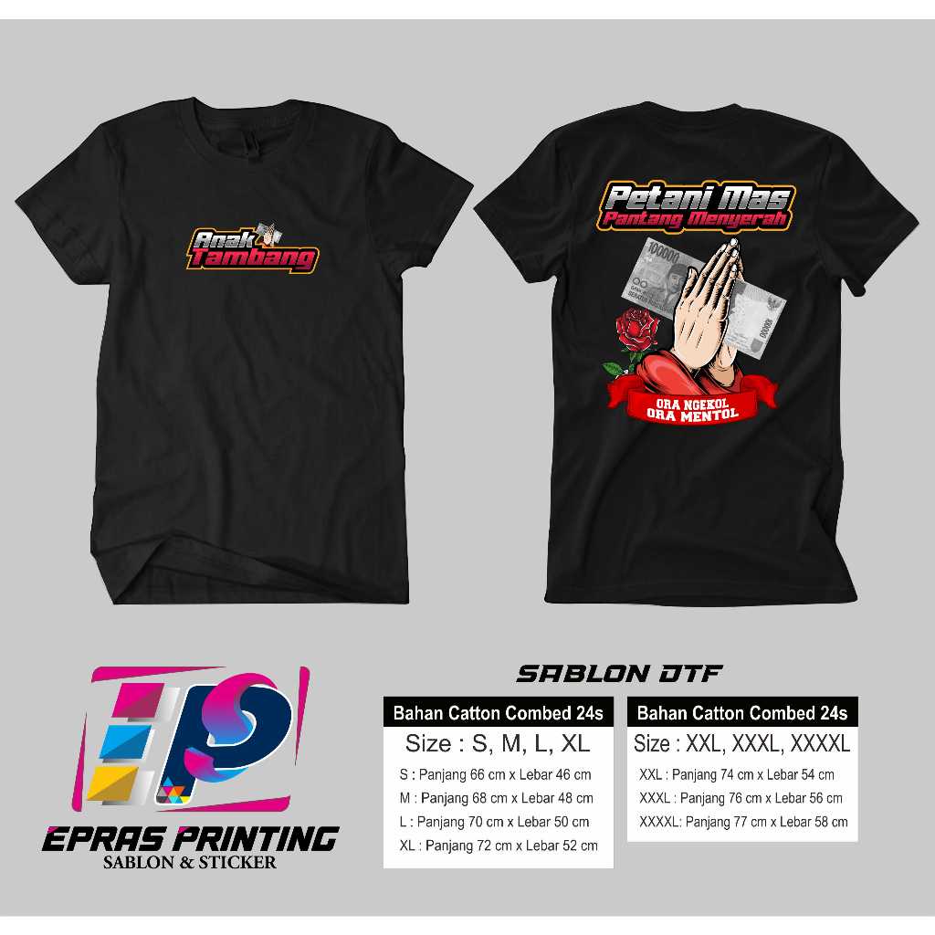 KAOS ANAK TAMBANG EMAS Bahan Catton Combed Premium