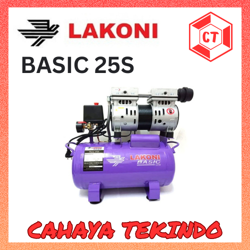 LAKONI BASIC 25S MESIN KOMPRESOR UDARA OILLESS PORTABLE SILENT / TANPA OLI 0,75 HP