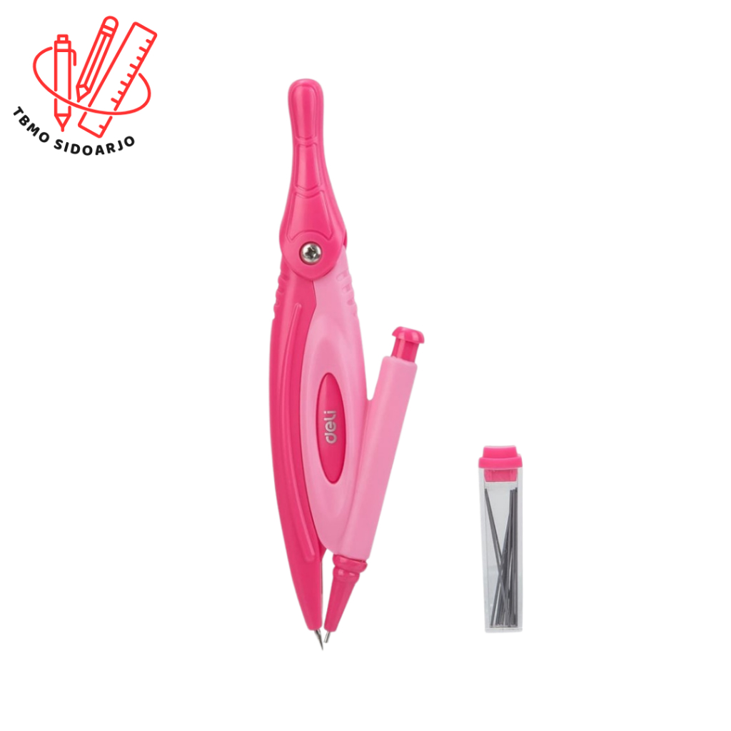 

TBMO Deli EG20002 Jangka&Pensil -Plastic Compass w/mechanical pencil-Pink