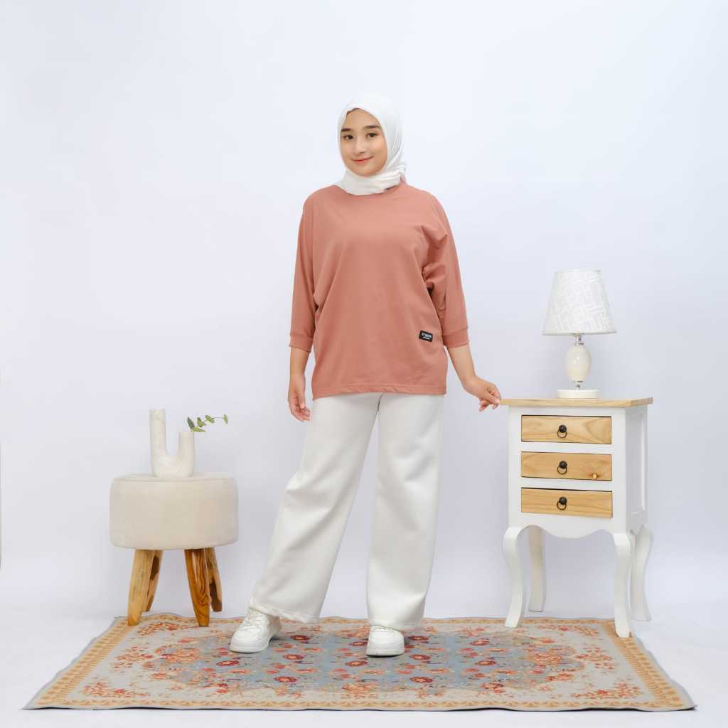 Grazzi Arrival Kaos Tunik Model Kelalawar Jumbo Warna Mocca Kaos Tunik Kekikina Terbaru