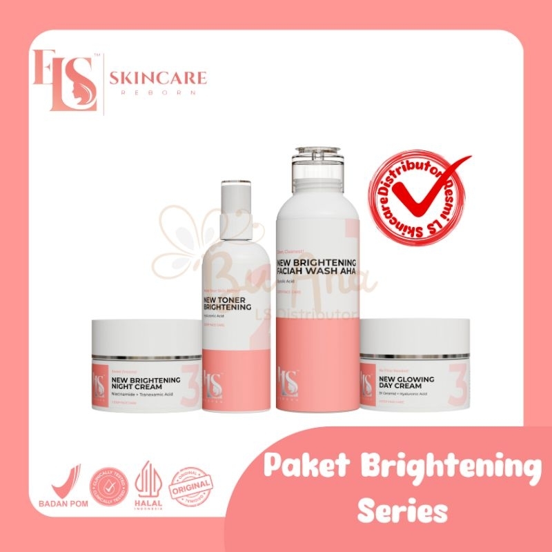 Cream Pemutih Wajah LS SKINCARE (eLStm) Brightening series Glowing Whitening cream farmacy BPOM