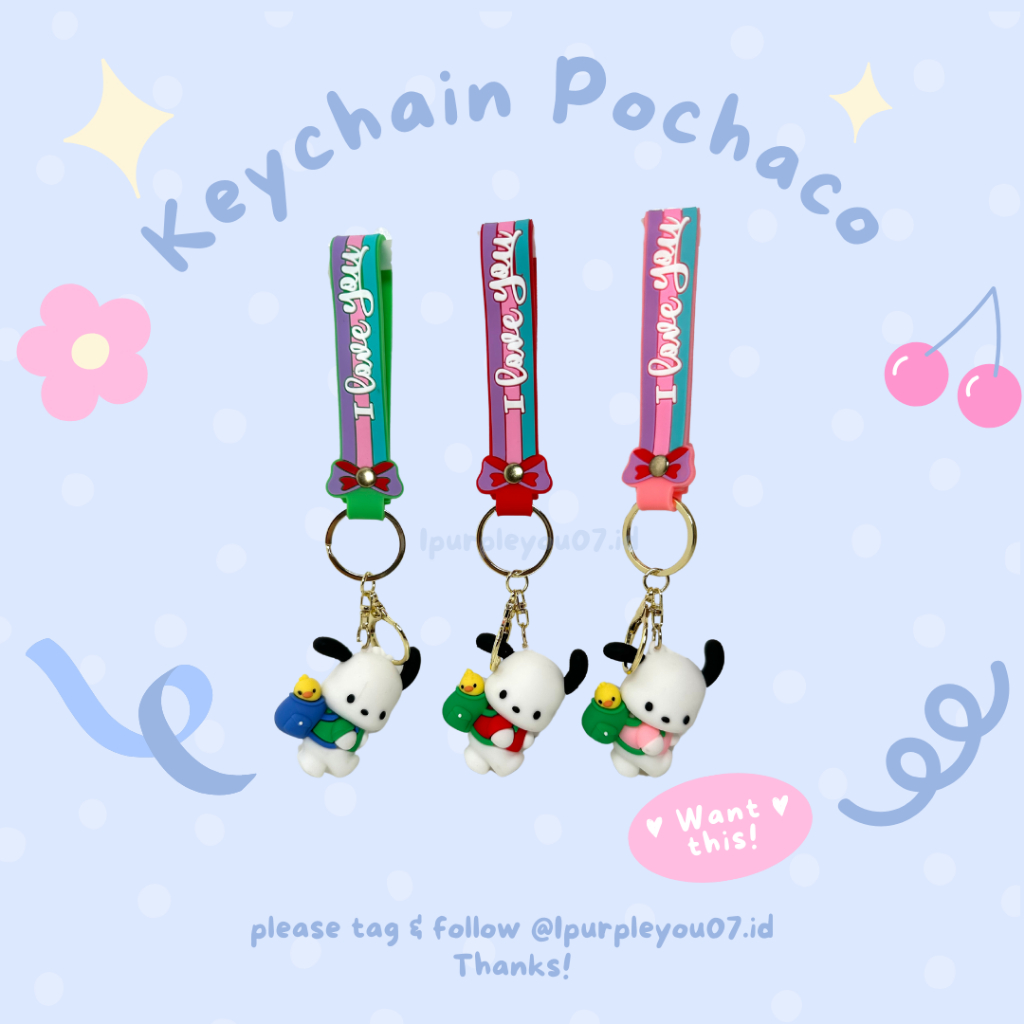 Keychain Pochaco, Gantungan Kunci Karakter Lucu Pochaco
