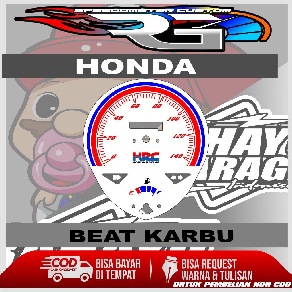 PAPAN SPEEDOMETER CUSTOM HONDA BEAT KARBU