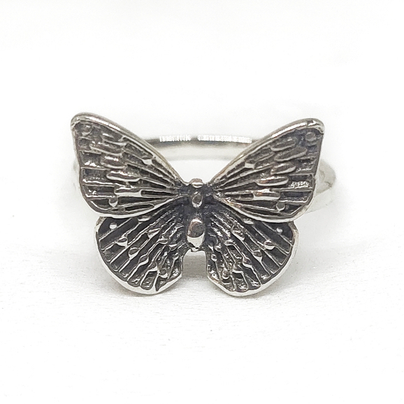 Cincin Ring Motif Kupu - kupu Lucu Perak Silver Bali Asli 925 Wanita Perempuan Cantik