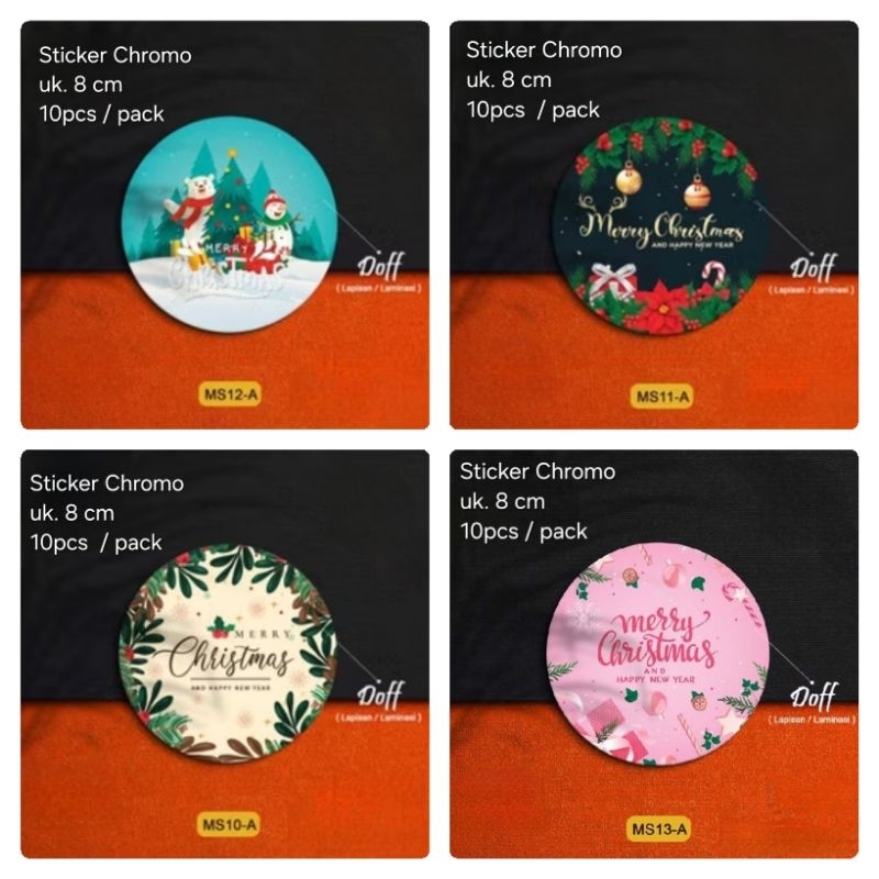 

10pcs Sticker Toples Bulat 8cm Natal Christmas