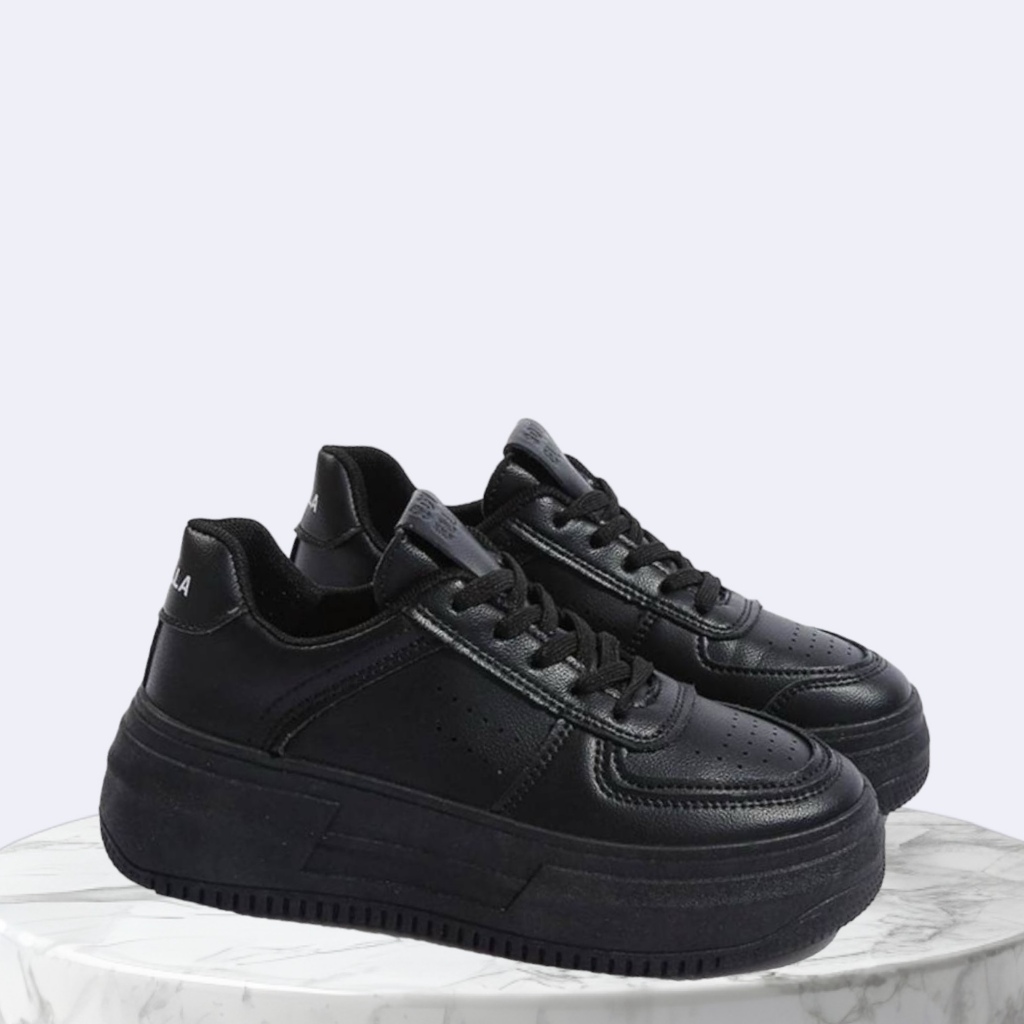 sepatu wanita sekolah hitam putih basic sneakers simple hitam polos sepatu sekoolah wanita SD SMP SM