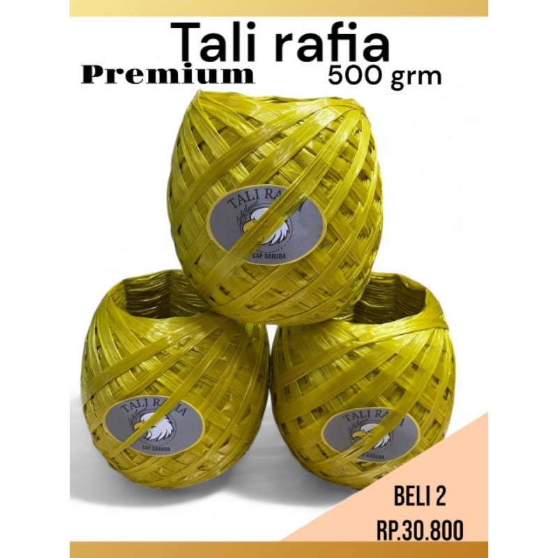 

tali rafia premium kuning 500grm