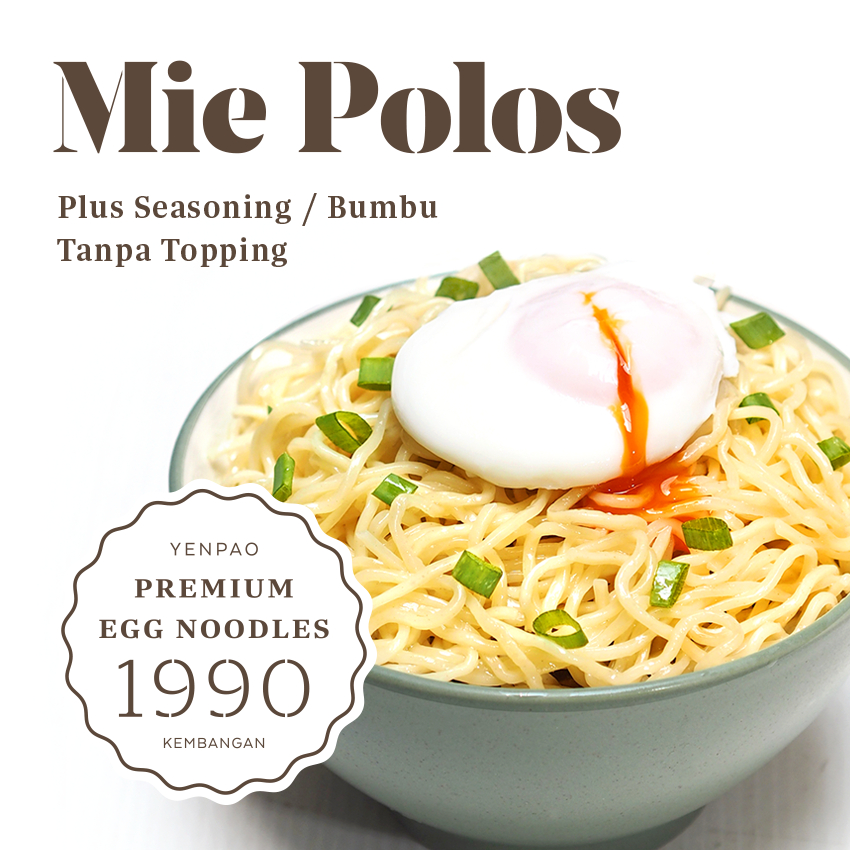 

Mie Polos Plus Bumbu - Tanpa Topping - Frozen - Mipolo by Yenpao - Halal